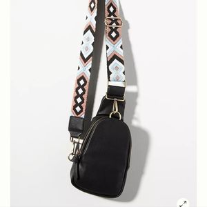 Liberty Crossbody Bag Black Embroidered Bag